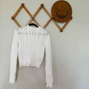 Cream Knitted Sweater Cardigan